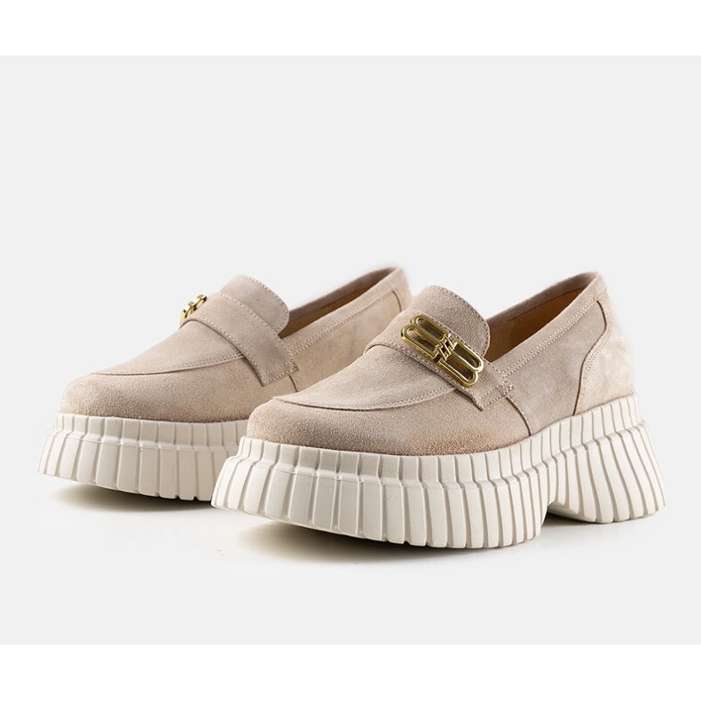 Scarpa Karino in camoscio beige 1