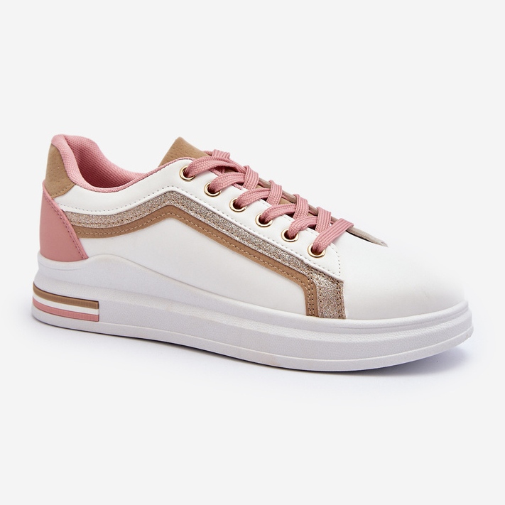 Sneakers Da Donna Beige Con Glitter Elnami bianca 1