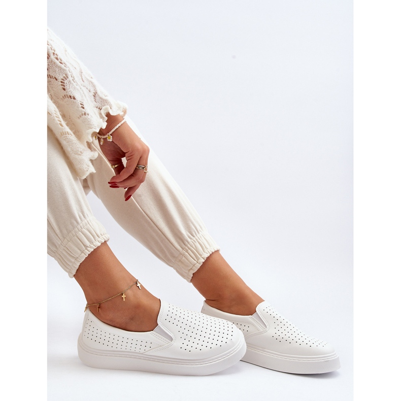 Sneakers Slip-on Traforate da Donna Bianco Echossia bianca 1