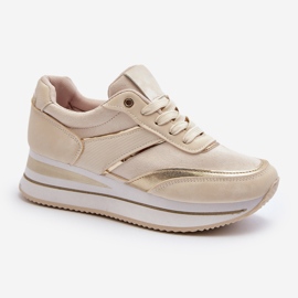 Scarpe Sportive da Donna, Sneakers con Plateau, Atnarama Beige 1