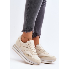 Scarpe Sportive da Donna, Sneakers con Plateau, Atnarama Beige 2