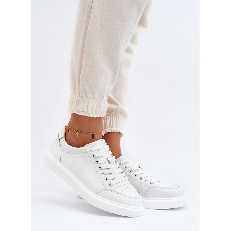 Vinceza Sneakers da Donna Pelle Naturale Bianca Dimpna 2