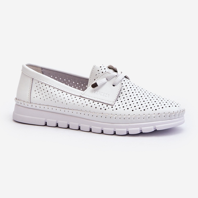 Vinceza Scarpe Da Donna In Pelle Traforata, Darnissa Bianco 1