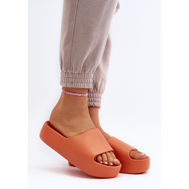 Infradito da Donna Con Suola Spessa, Colore Arancio Oreithano arancia 2