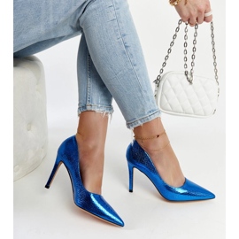 Tacchi a spillo da vino in vernice blu 1