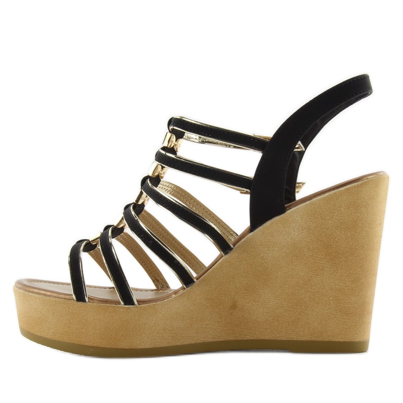 Sandali con zeppa GM-5032 neri nero 1