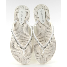 Infradito in gomma tipo espadrillas ls069 bianche bianco 1