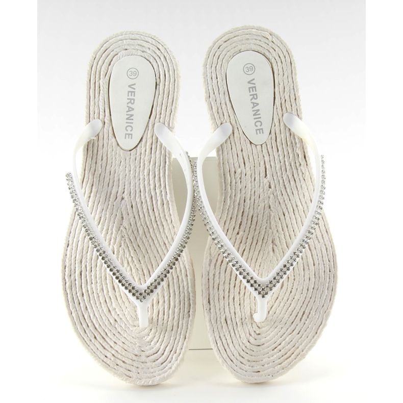 Infradito in gomma tipo espadrillas ls069 bianche bianca 1