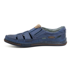Polbut Scarpe traforate da uomo 06 per l'estate - blu navy e marrone 1