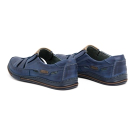 Polbut Scarpe traforate da uomo 06 per l'estate - blu navy e marrone 5