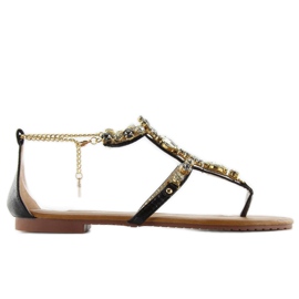 Sandali con catena alla caviglia JH37 Black nero 1