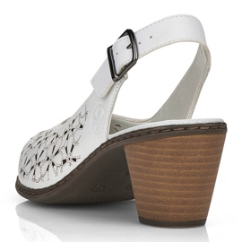 Sandali aperti sandali in pelle femminile rieker bianco pieno 40981-80 bianco 1