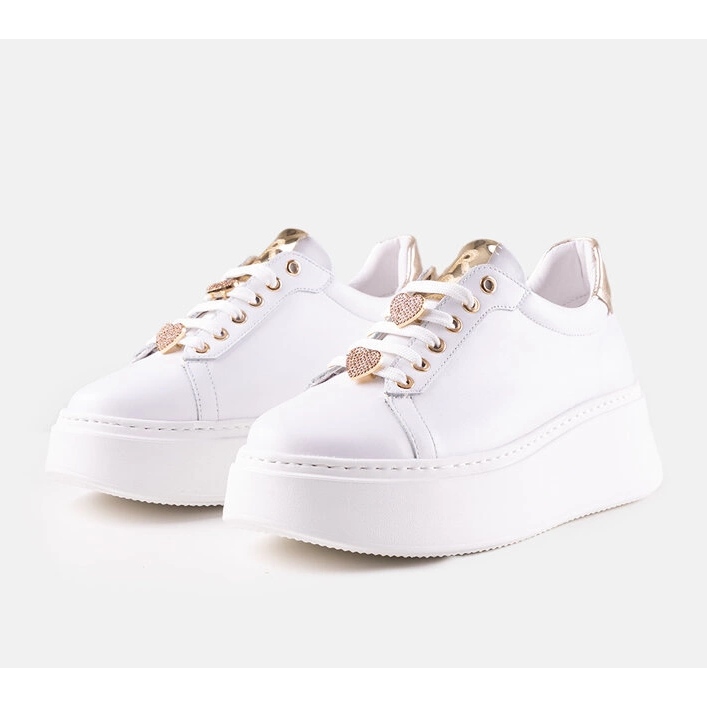 Sneaker Karino in pelle bianca bianco 1