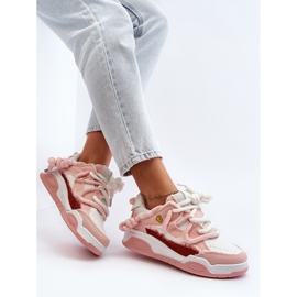 Sneakers Da Donna Con Allacciatura Spessa Rosa Miatora 1