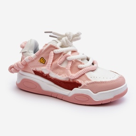 Sneakers Da Donna Con Allacciatura Spessa Rosa Miatora 2