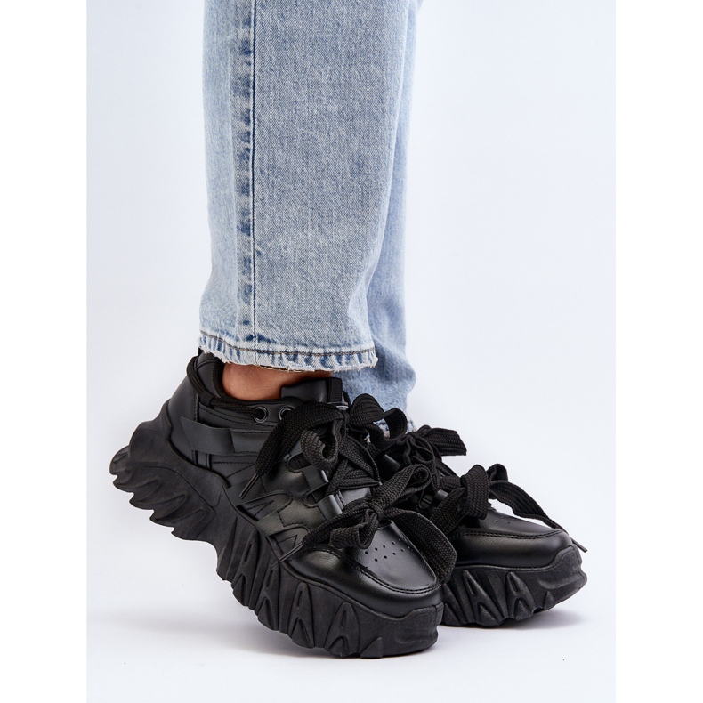 Sneakers da Donna con Suola Grossa Nera Ellerai nero 2