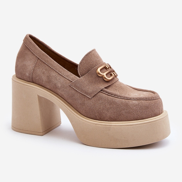 Zazoo 20170 Scarpe da Donna in Pelle Scamosciata con Tacco Alto, Beige 1