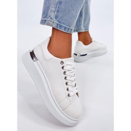 Sneakers con zeppa in tela bianca bianco 2