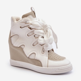 Sneakers con zeppa da donna bianche Leoppa bianco 1