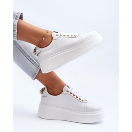 Sneakers da donna con plateau in pelle CheBello 4367 Bianco 2