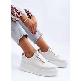Sneakers da donna con plateau in pelle CheBello 4367 Bianco bianca 1