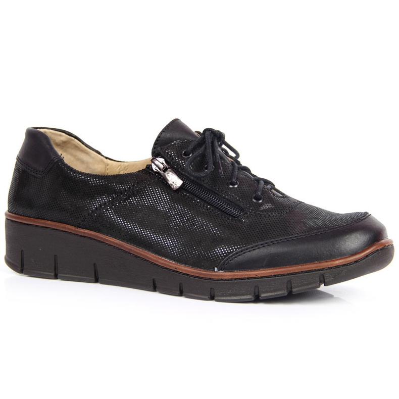 Scarpa in pelle nera lucida Helios 334 nero 1