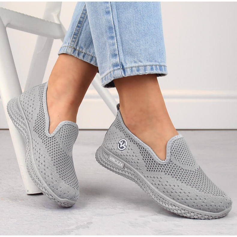 Scarpe sportive slip-on da donna grigie Vinceza 34602 grigio 1