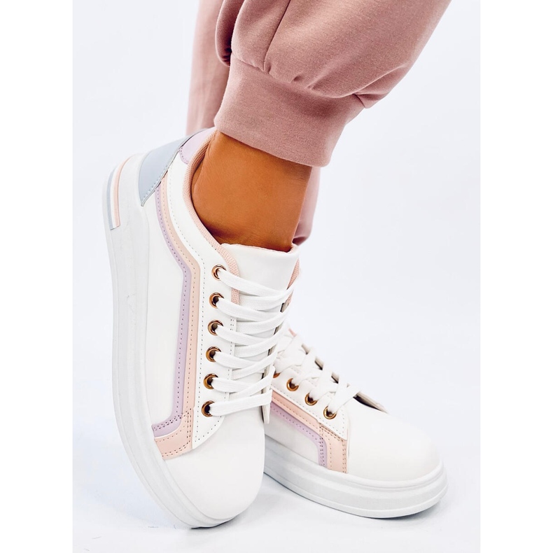 Ateer Sneakers rosa da donna bianco 1