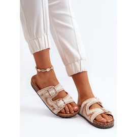 Infradito da donna con suola in sughero, Beige Fannea 1
