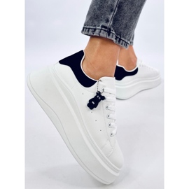 Sneakers con zeppa Liezel BIANCO/NERO con pendente bianca 2