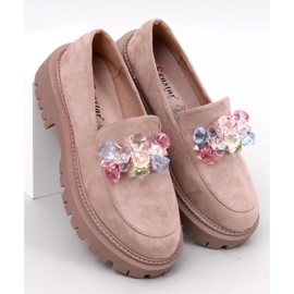 Stefani Mocassini con plateau color kaki beige 1