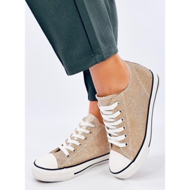Sneaker Foss con zeppa dorata d'oro 2
