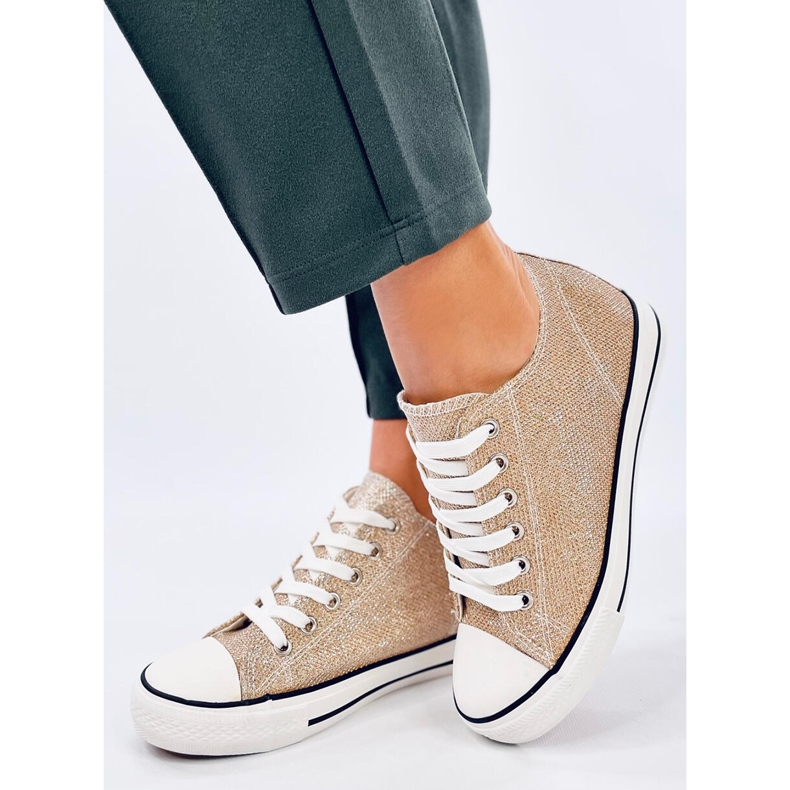 Sneaker Foss con zeppa dorata d'oro 2