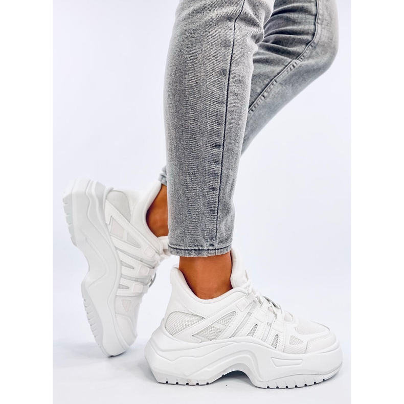 Scarpe da ginnastica con zeppa Nuthall bianche bianco 2