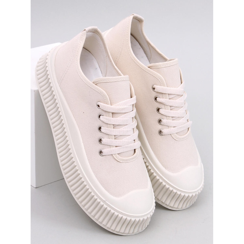 Pratt Scarpe da ginnastica con plateau beige 1