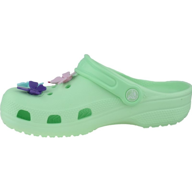 Crocs Classic Butterfly Charm Zoccolo Jr 206179-3TI verde 1