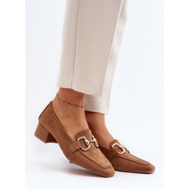 Décolleté a tacco basso con decorazione Camel Dolvira marrone 2