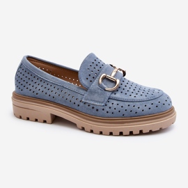 Mocassini Traforati Da Donna Con Decoro, Talesse Blu 1