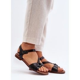 Zazoo 40182 Sandali in pelle da donna Neri nero 2