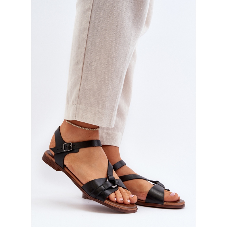 Zazoo 40182 Sandali in pelle da donna Neri nero 2