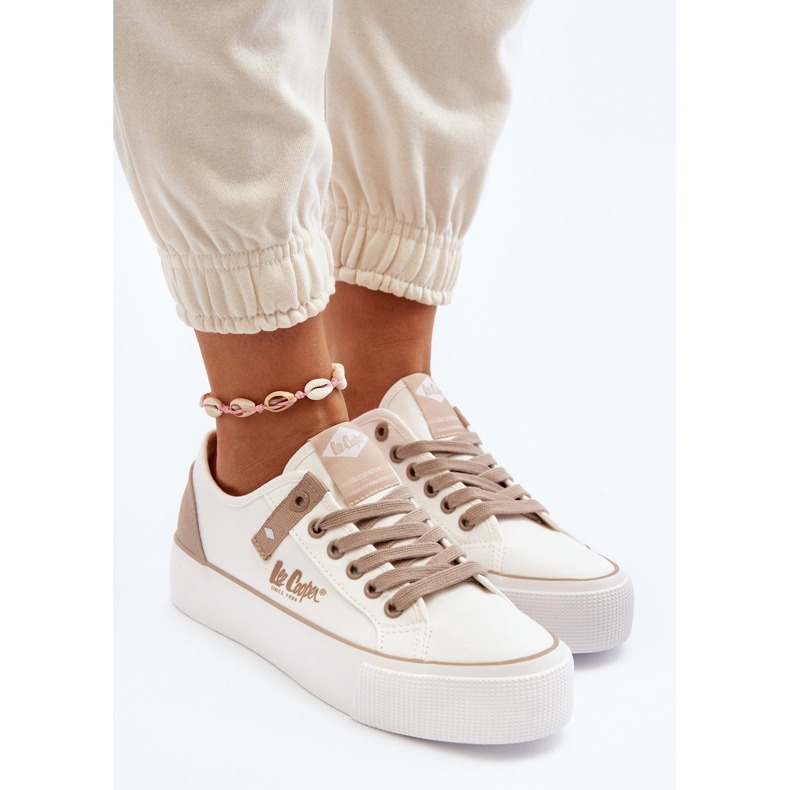 Lee Cooper LCW-24-31-2198 Sneakers in tessuto da donna, Bianco 1