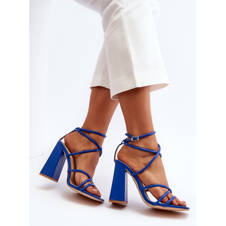 Sandali blu alla moda con tacco alto Josette 1