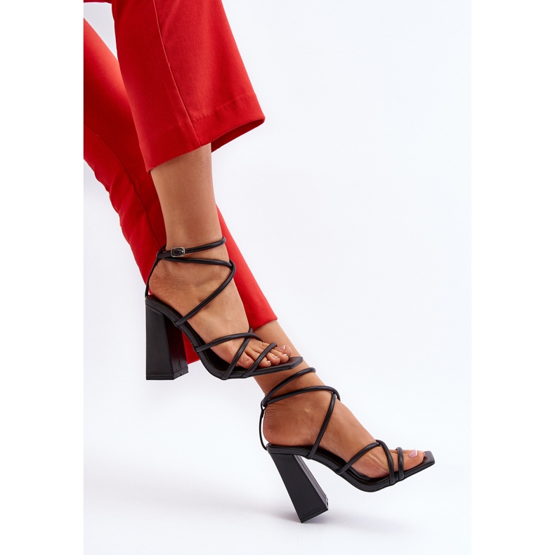 Sandali neri alla moda con tacco alto Josette nero 1