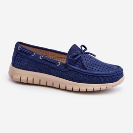 Vinceza Mocassini da donna con fiocco, blu navy Reece 1