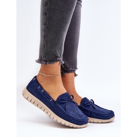 Vinceza Mocassini da donna con fiocco, blu navy Reece 2