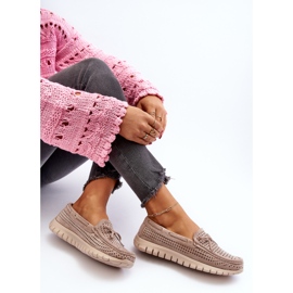 Vinceza Mocassini Da Donna Beige Con Fiocco Reece 1