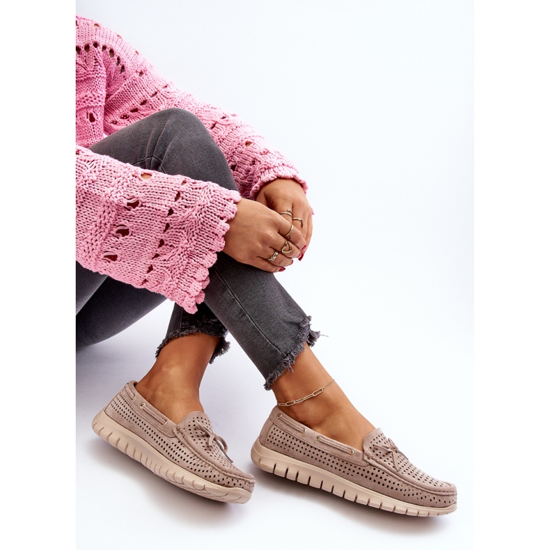 Vinceza Mocassini Da Donna Beige Con Fiocco Reece 1