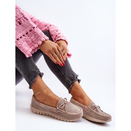 Vinceza Mocassini Da Donna Beige Con Fiocco Reece 2