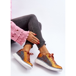 Scarpe sportive da donna in pelle Maciejka 06327-18 Arancione arancia 1