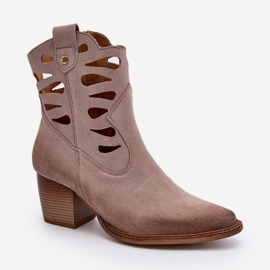 Stivaletti In Pelle Con Ritagli Maciejka 06412-04 Beige 2